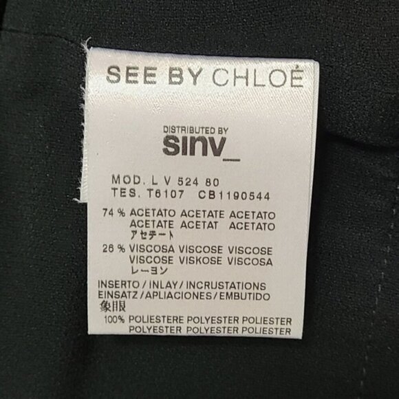 SEE BY CHLOE Black Cocktail Criss Cross Mini Dress Women's Size 6 - Picture 15 of 16